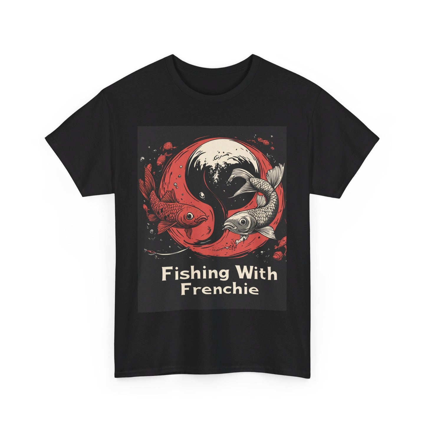 Fishing With Frenchie Unisex Heavy Cotton Tee