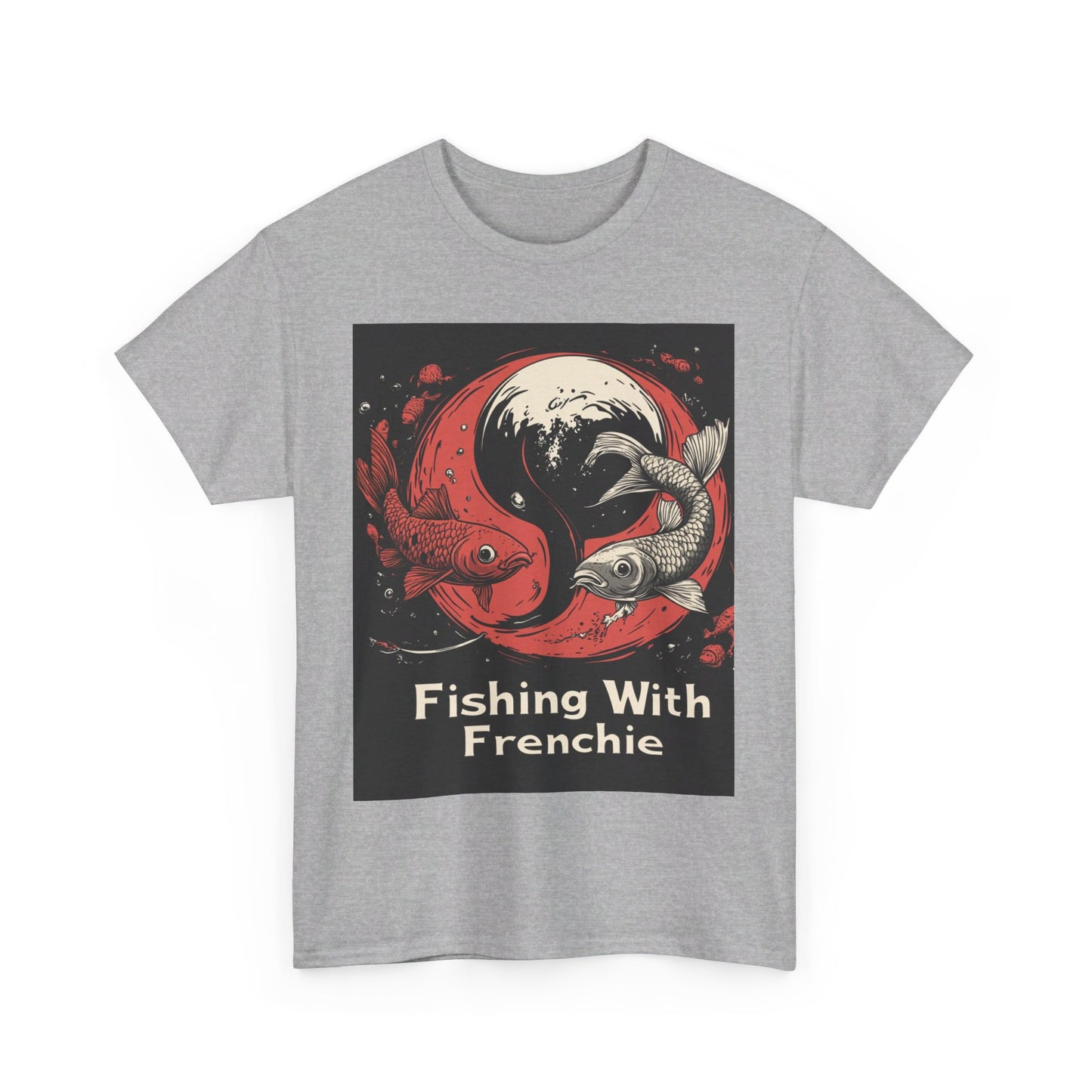 Fishing With Frenchie Unisex Heavy Cotton Tee