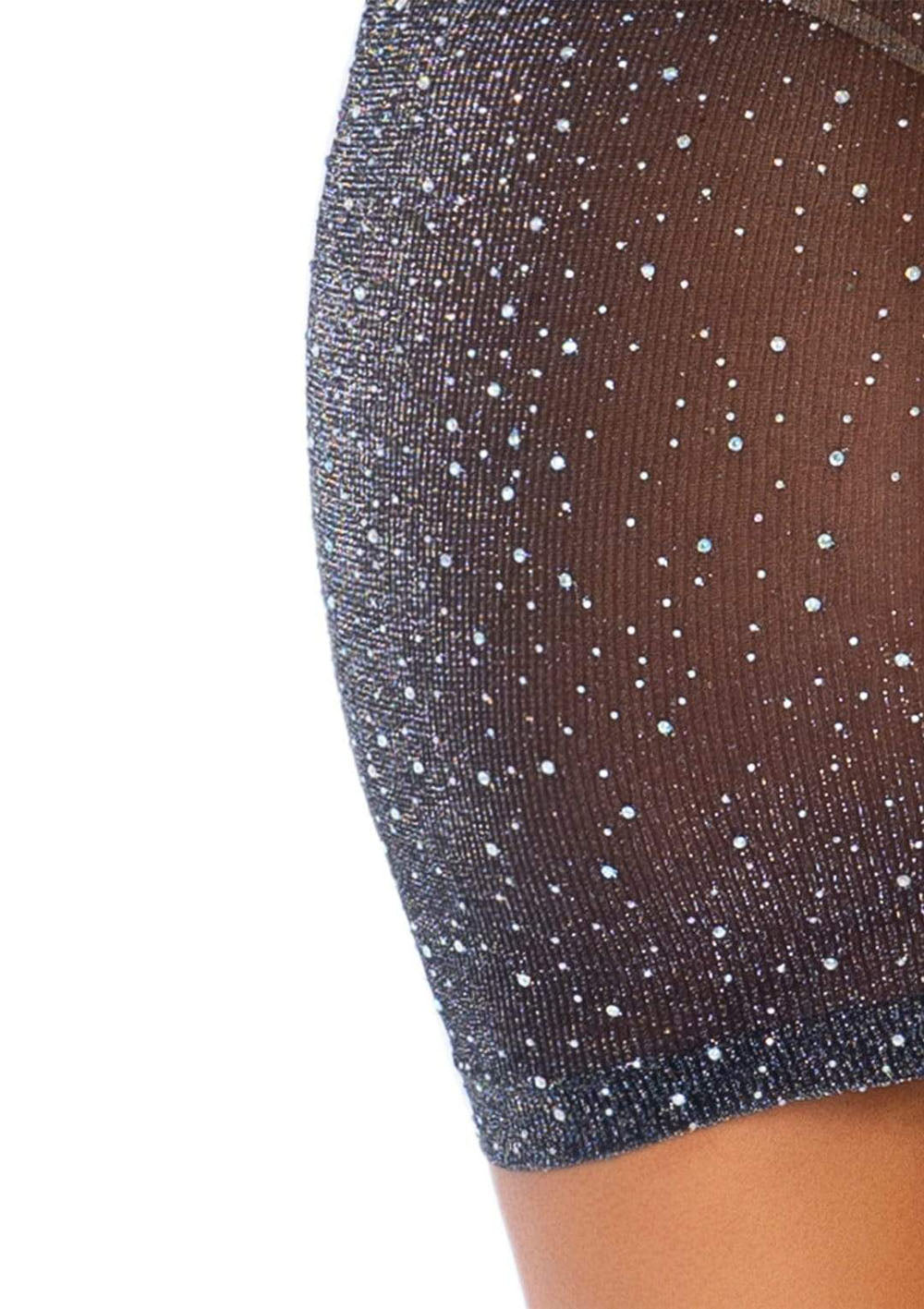 Shimmery Rhinestone Tube Dress - One Size - Black-silver
