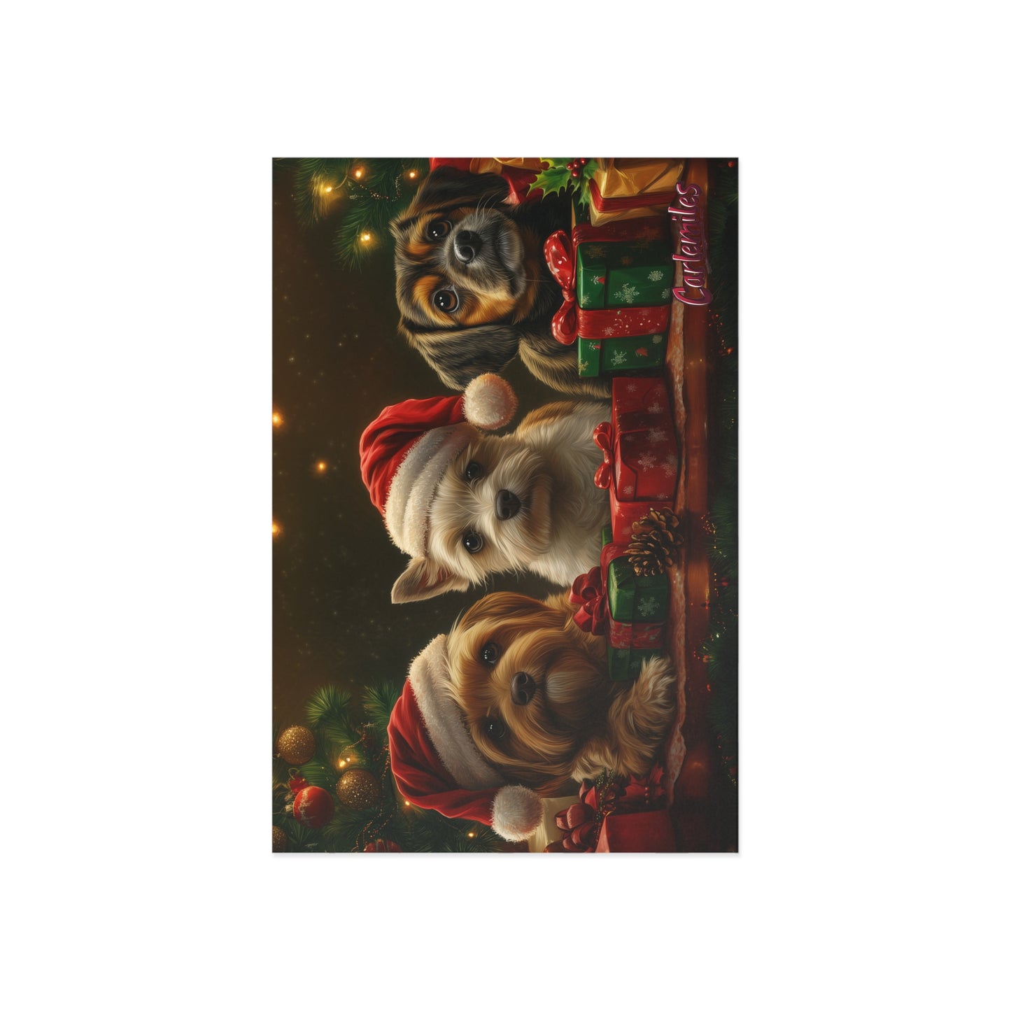 Santa Little Helpers Fine Art Postcards for Holiday Greetings