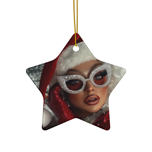 Yas Mrs Clause Ceramic Ornament, 4 Shapes