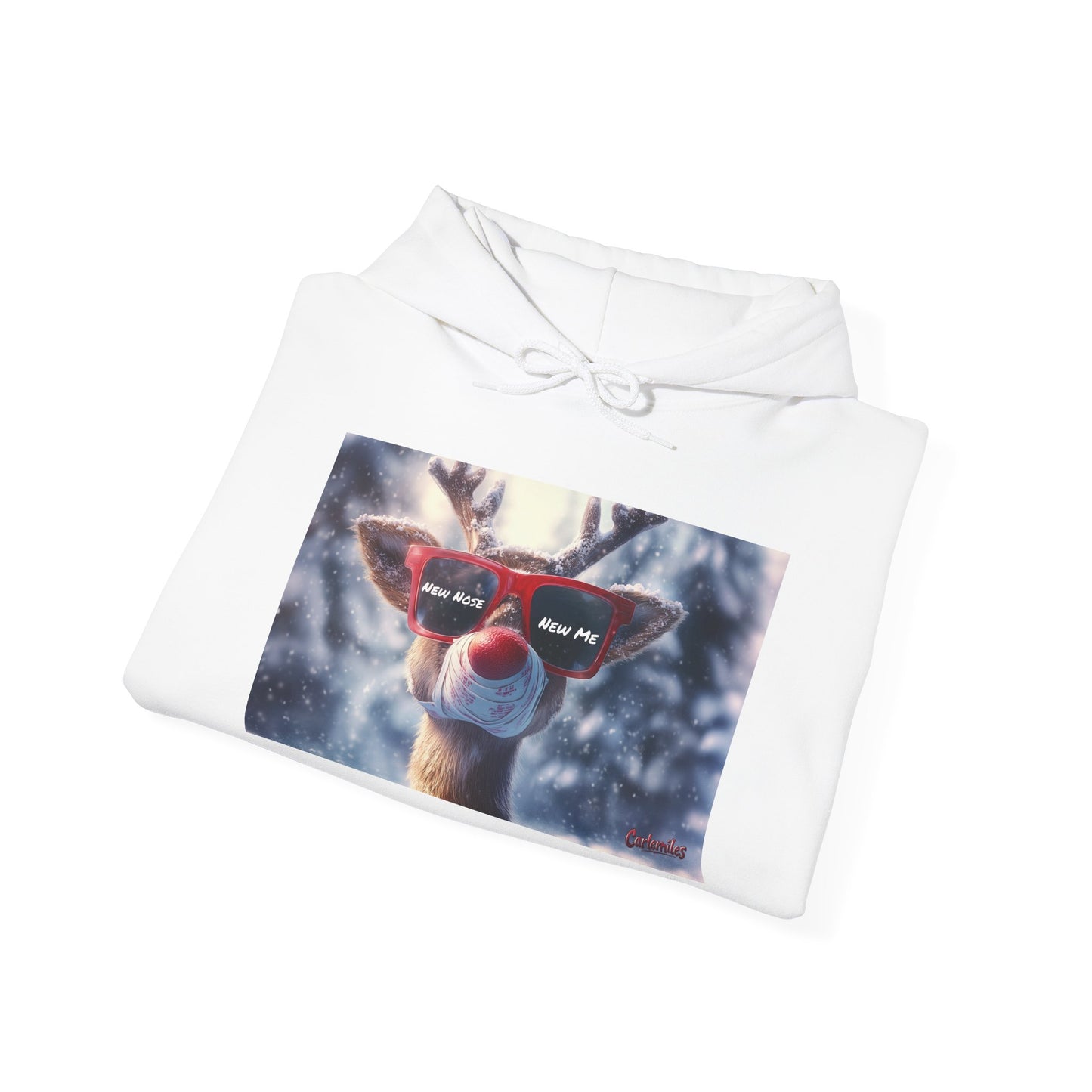 "New Me" Christmas Reindeer Hoodie – Unisex Heavy Blend™ Sweatshirt