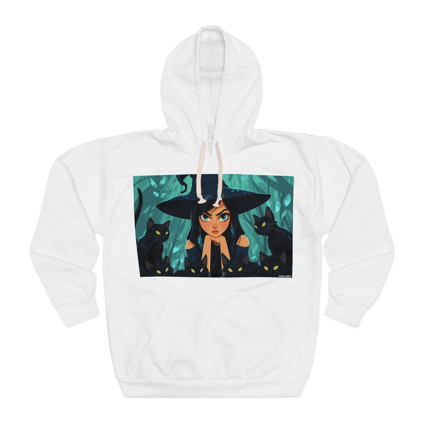 Resting Witch Face Unisex Pullover Hoodie (AOP)