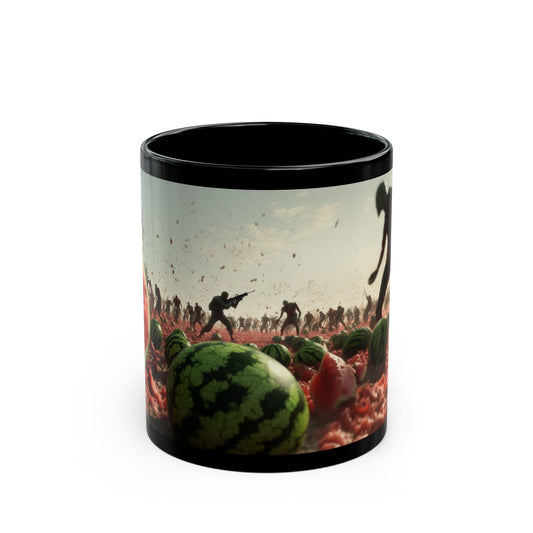 Melon Head Zombies Black Mug (11oz, 15oz)