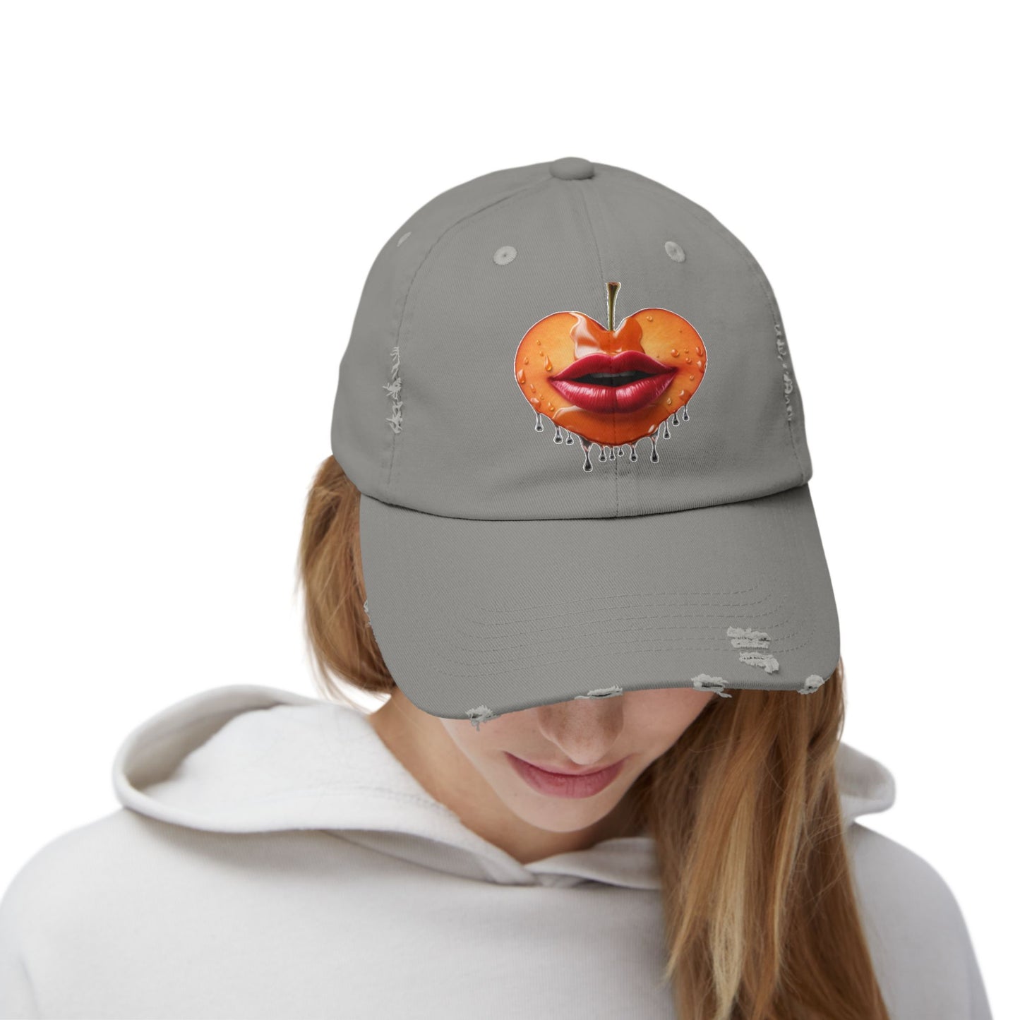 Peaches Unisex Distressed Cap