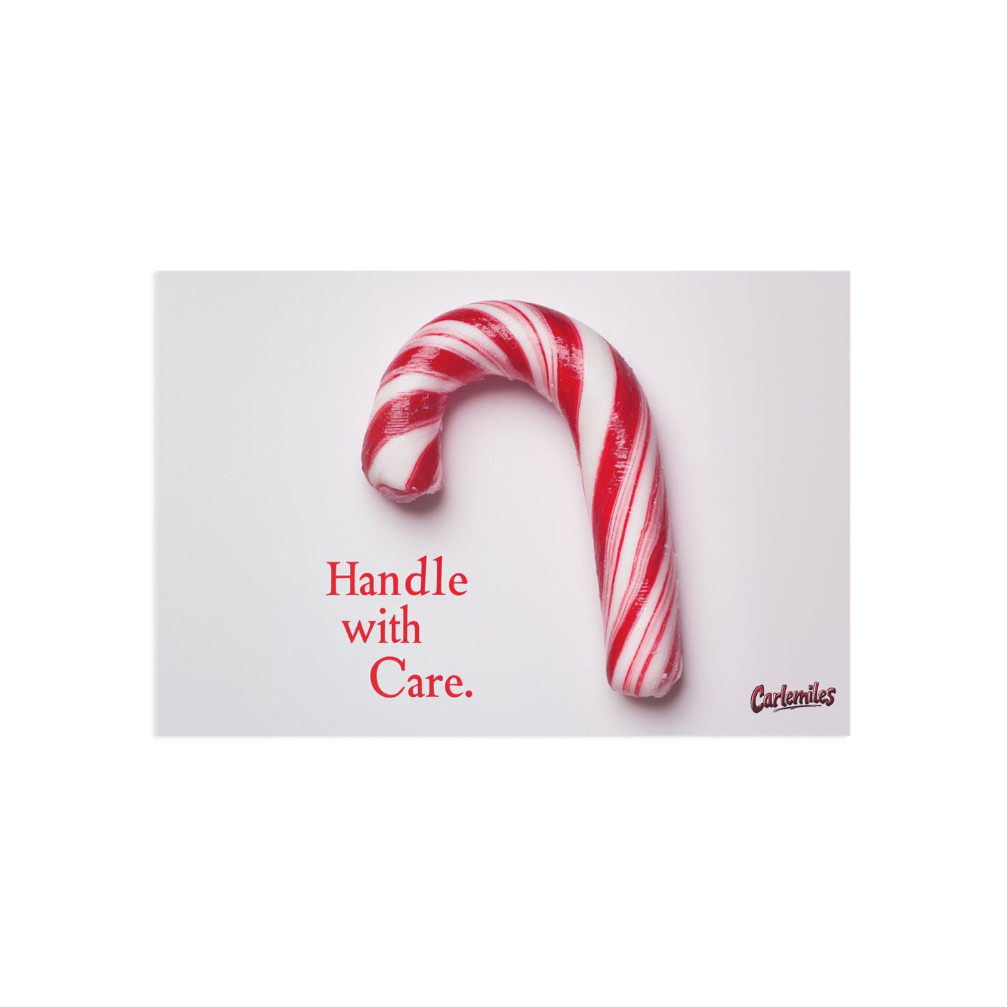 Handle With Care Candy Cane Fine Art Postcards - Holiday Greetings & Care Tips