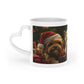 Santa Little Helpers Heart-Shaped Mug