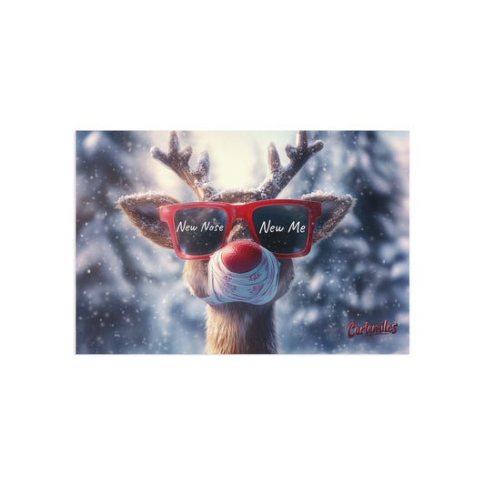 New Me Raindeer Fine Art Postcards - Holiday Greetings