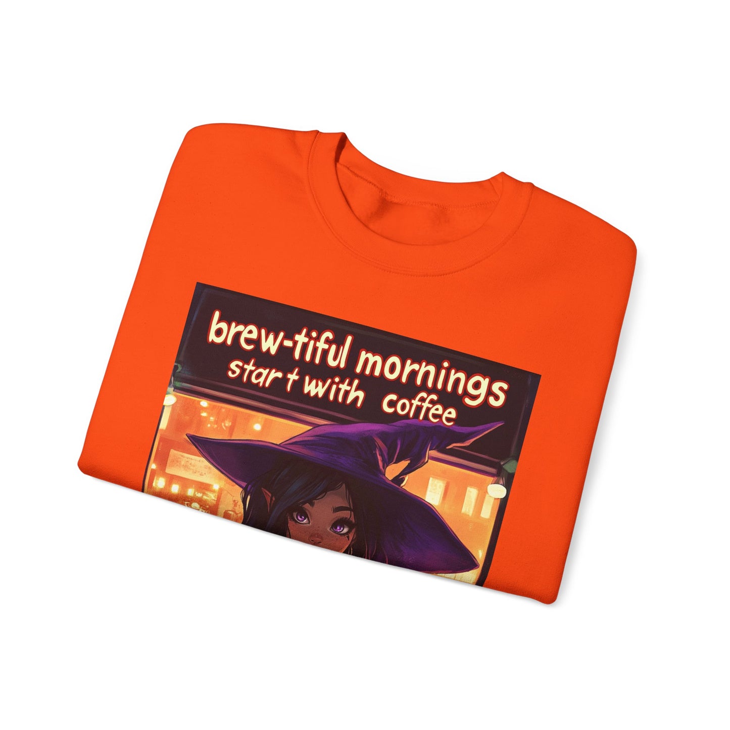 Brew-tiful Mornings Start With Coffee Unisex Heavy Blend™ Crewneck Sweatshirt