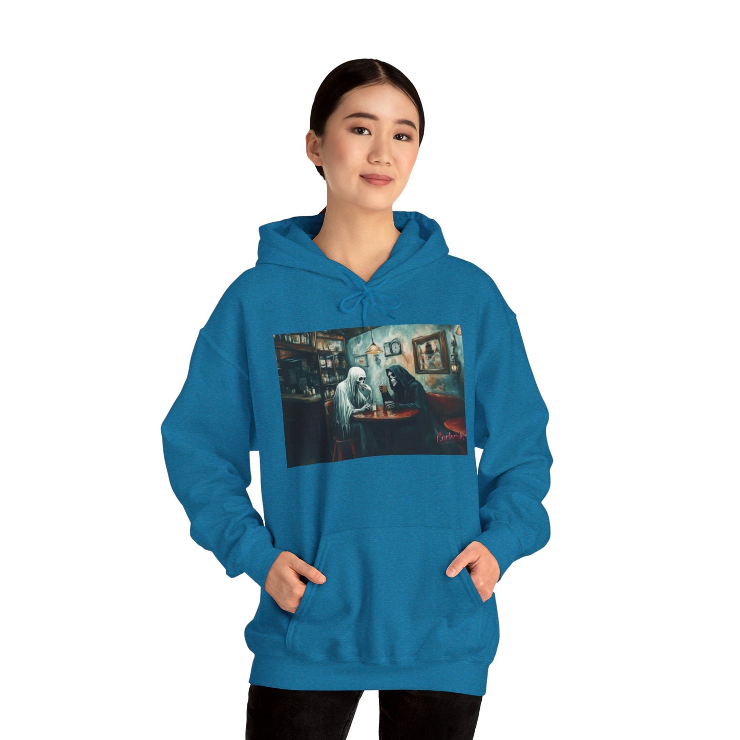 Hauntingly Good Vibes Unisex Heavy Blend™ Hooded Sweatshirt