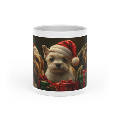 Santa Little Helpers Heart-Shaped Mug