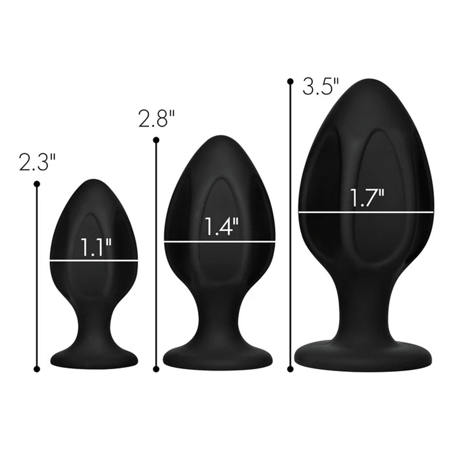 Triple Juicers Silicone Anal Trainer Set - Black