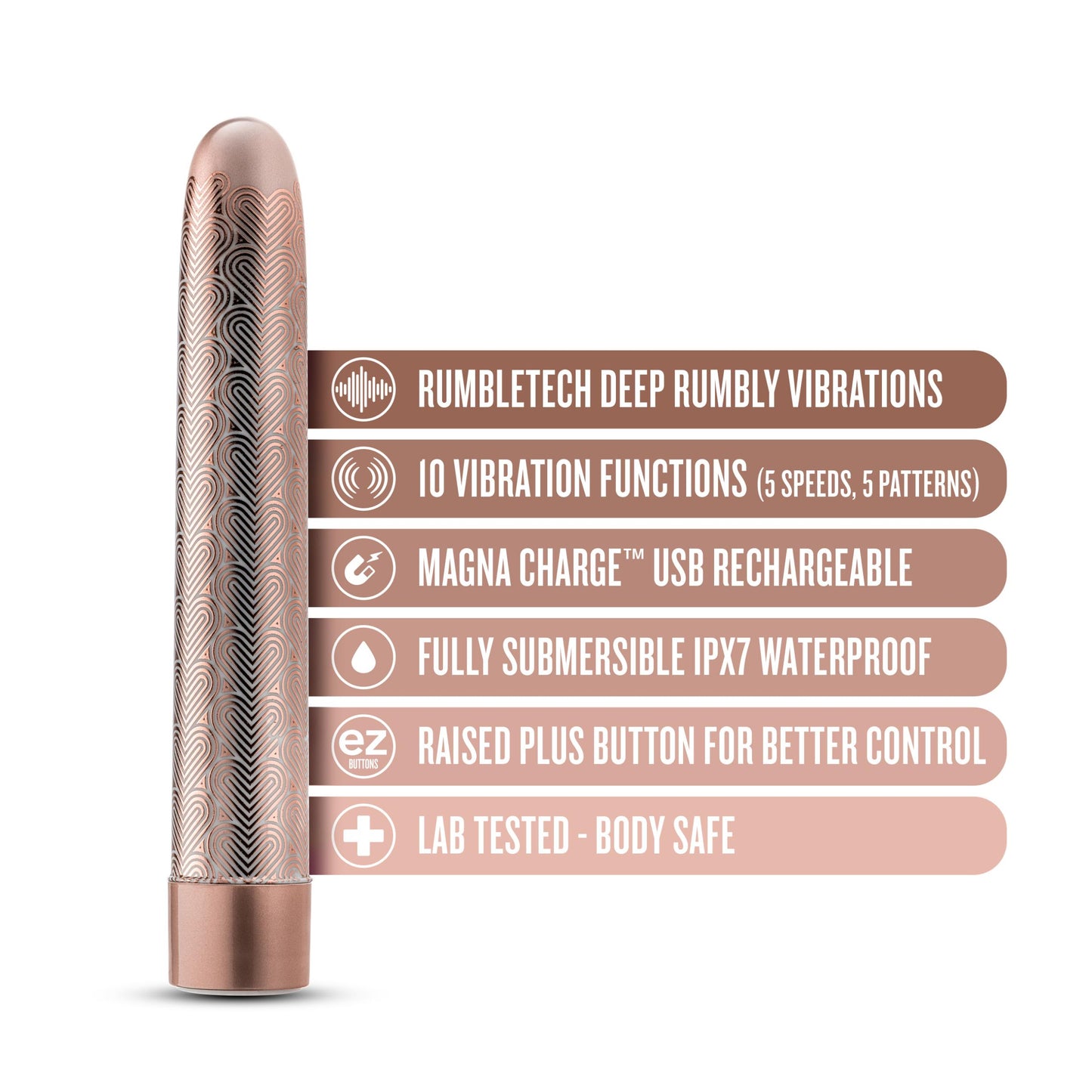 The Collection - Lattice - 7 Inch Rechargeable Vibe - Rose Gold