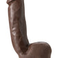 Dr. Skin Plus - 8 Inch Thick Poseable Dildo With  Squeezable Balls - Chocolate