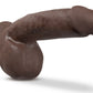 Dr. Skin Plus - 8 Inch Thick Poseable Dildo With  Squeezable Balls - Chocolate