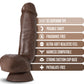 Dr. Skin Plus - 8 Inch Thick Poseable Dildo With  Squeezable Balls - Chocolate