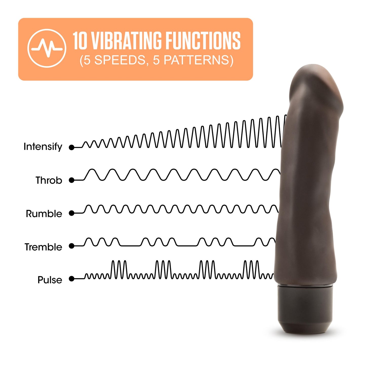 Dr. Skin Silicone – Dr. Steve - 7 Inch Vibrating  Dildo - Brown