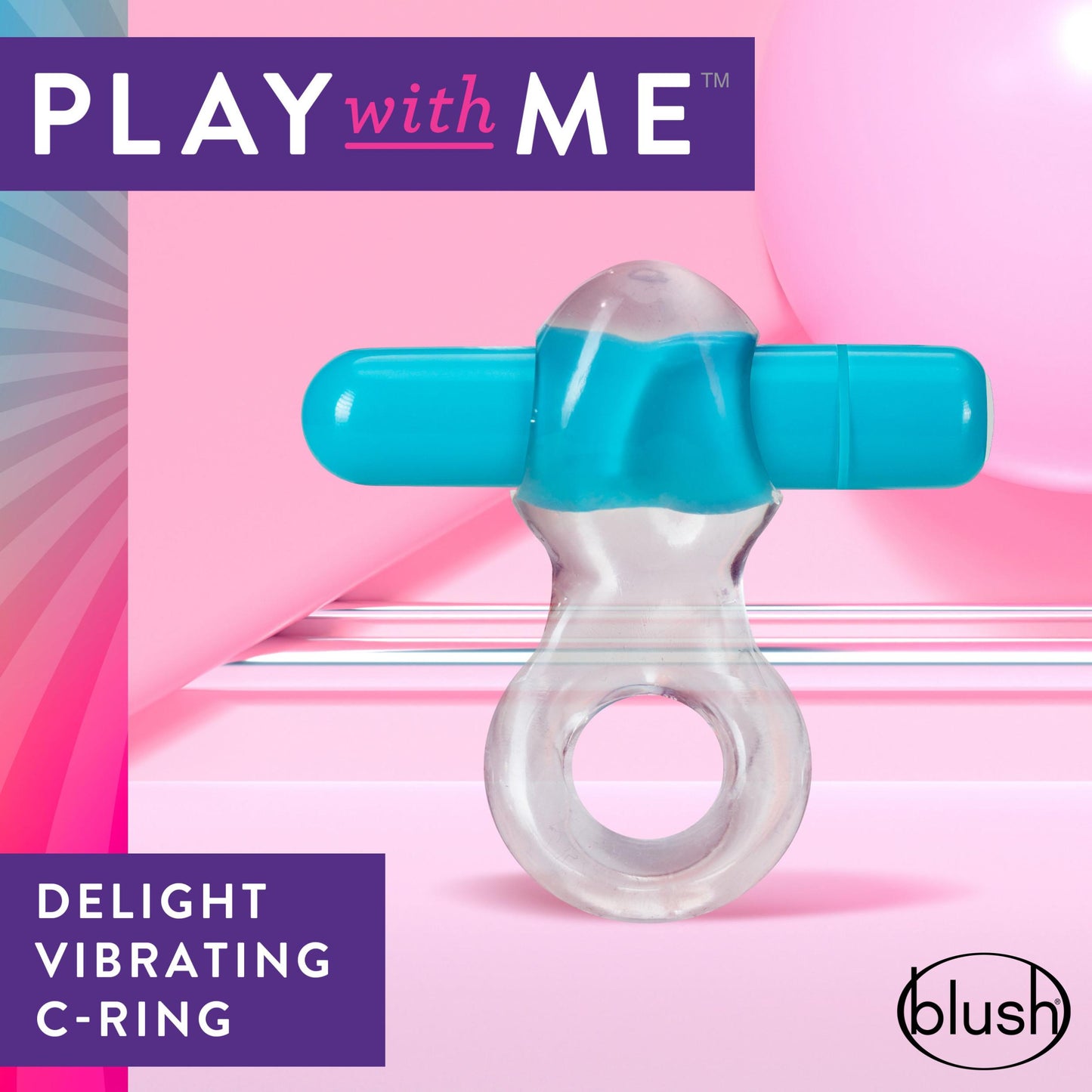 Play With Me – Delight Vibrating C-Ring - Blue