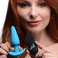 21x Silicone Butt Plug With Remote - Blue