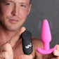 21x Silicone Butt Plug With Remote - Pink