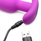 21x Silicone Butt Plug With Remote - Purple