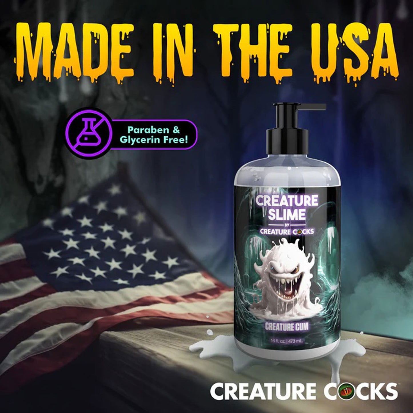 16oz Creature Slime Creature Cum Unscented Jizz - Lubricant - Clear