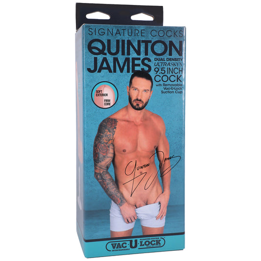 Signature Cocks - Quinton James - 9.5 Inch  Ultraskyn Cock With Removable Vac-U-Lock  Suction Cup