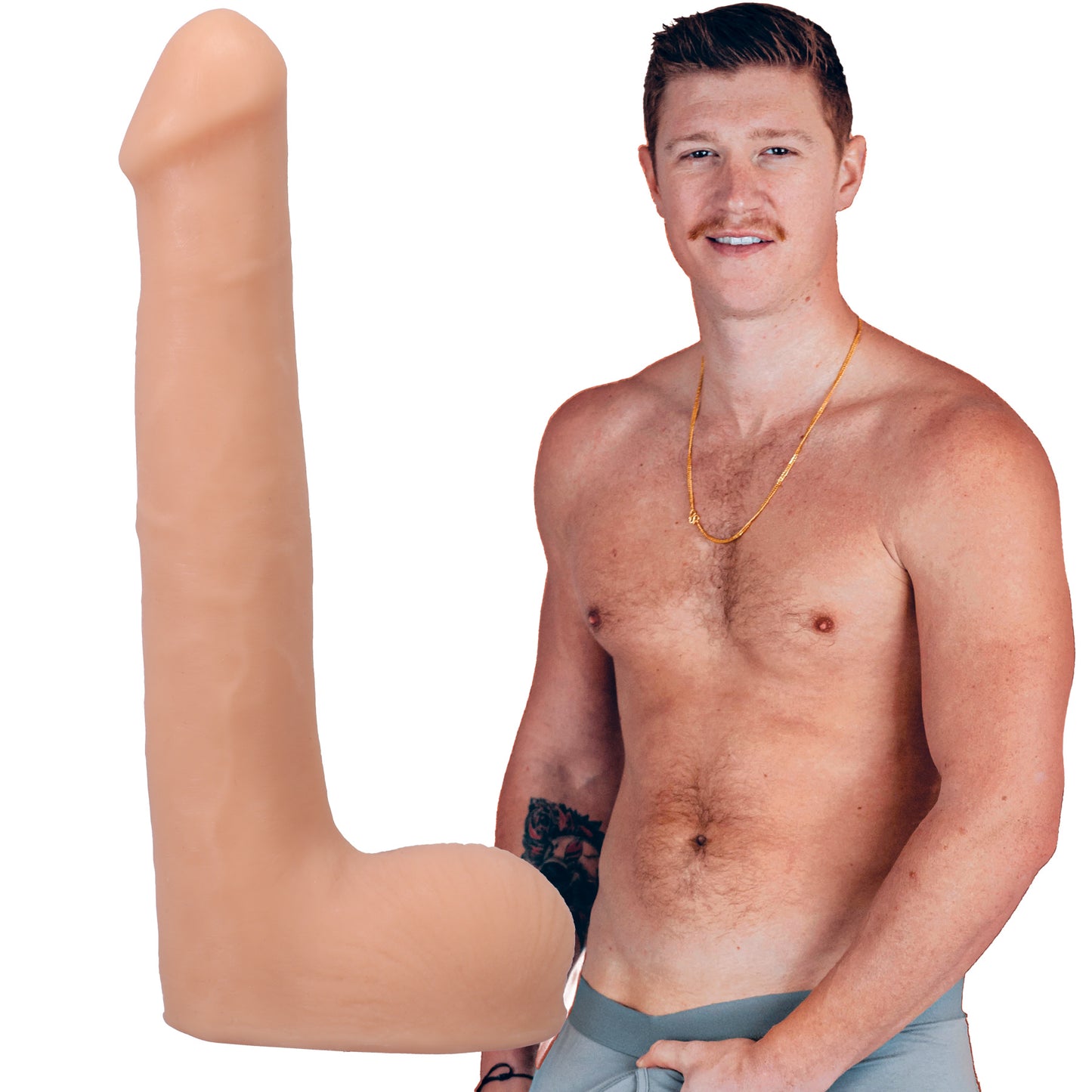 Signature Cocks Oliver Flynn Ultraskyn Dual  Density 10 Inch Cock - Vanilla