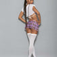 Crop School Girl - One Size - Purple/pink Plaid