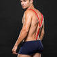 Fireman Bottom With Suspenders 2 Pc - Medium/large - Navy Blue/red