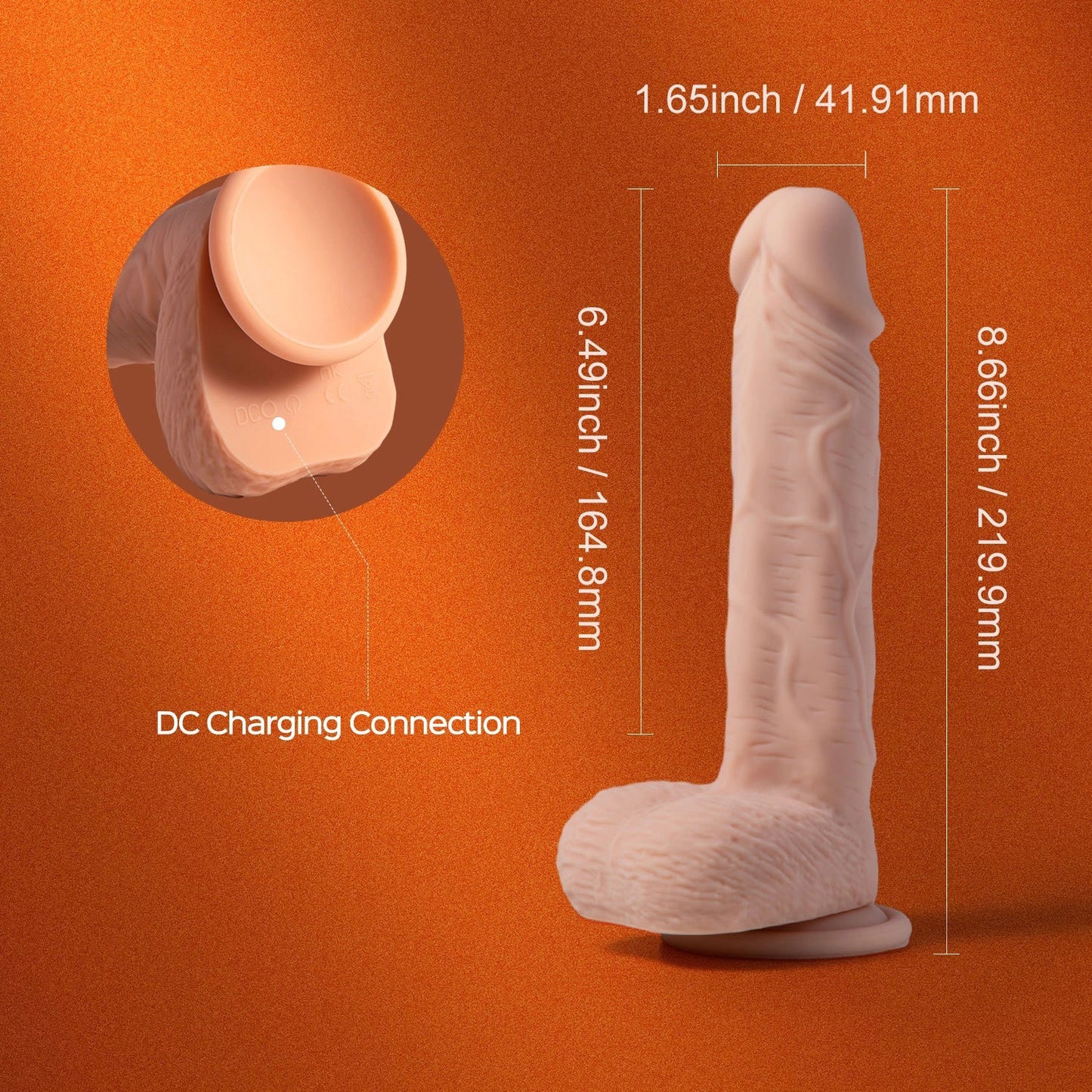 Paxton-App Controlled 7.5" Realistic Thrusting  Penetrator Dildo