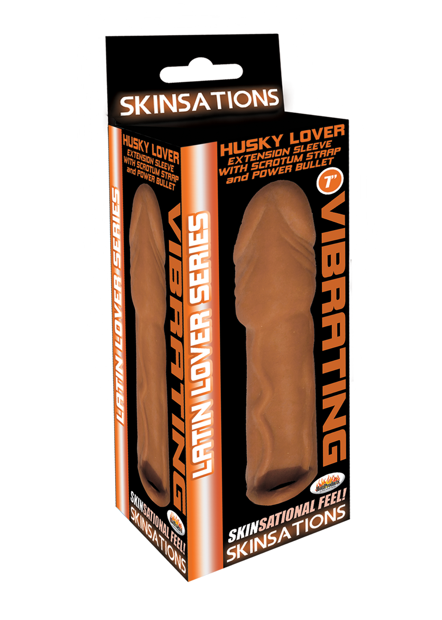 Skinsations Latin Lover Series Husky Lover 7 Inch Vibrating - Brown