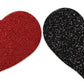 Nipplicious - Heart Shape Pasties - Glitter  -  Red and Black