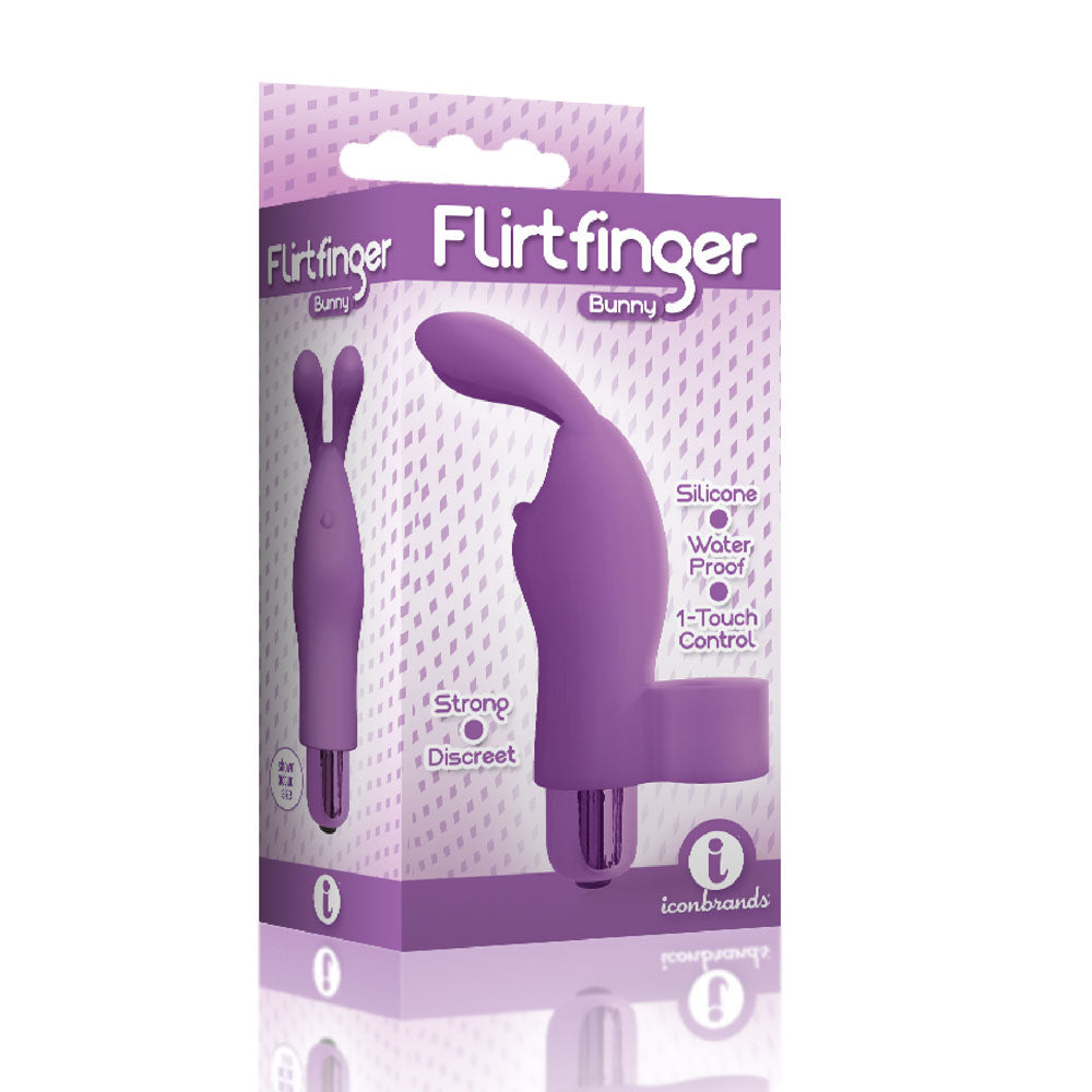 The 9's Flirt Finger Bunny Finger Vibrator - Purple