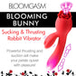 Blooming Bunny Sucking and Thrusting Silicone  Rabbit Vibrator - Red