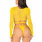 2 Pc Daisy Lace Wrap-Around Crop Top and Side Tie  Panty - One Size - Yellow