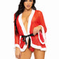 3 Pc Santa Robe and G-String Set - S/m - Red