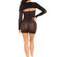 2 Pc Sweetheart Striped Tube Dress - One Size -  Black