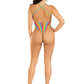 Rainbow Stripe Cross-Over Bodysuit - One Size -  Multicolor