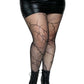 Cracked Fishnet Tights - 1x/2x - Black