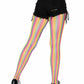 Neon Rainbow Striped Fishnet Tights - One Size -  Multicolor