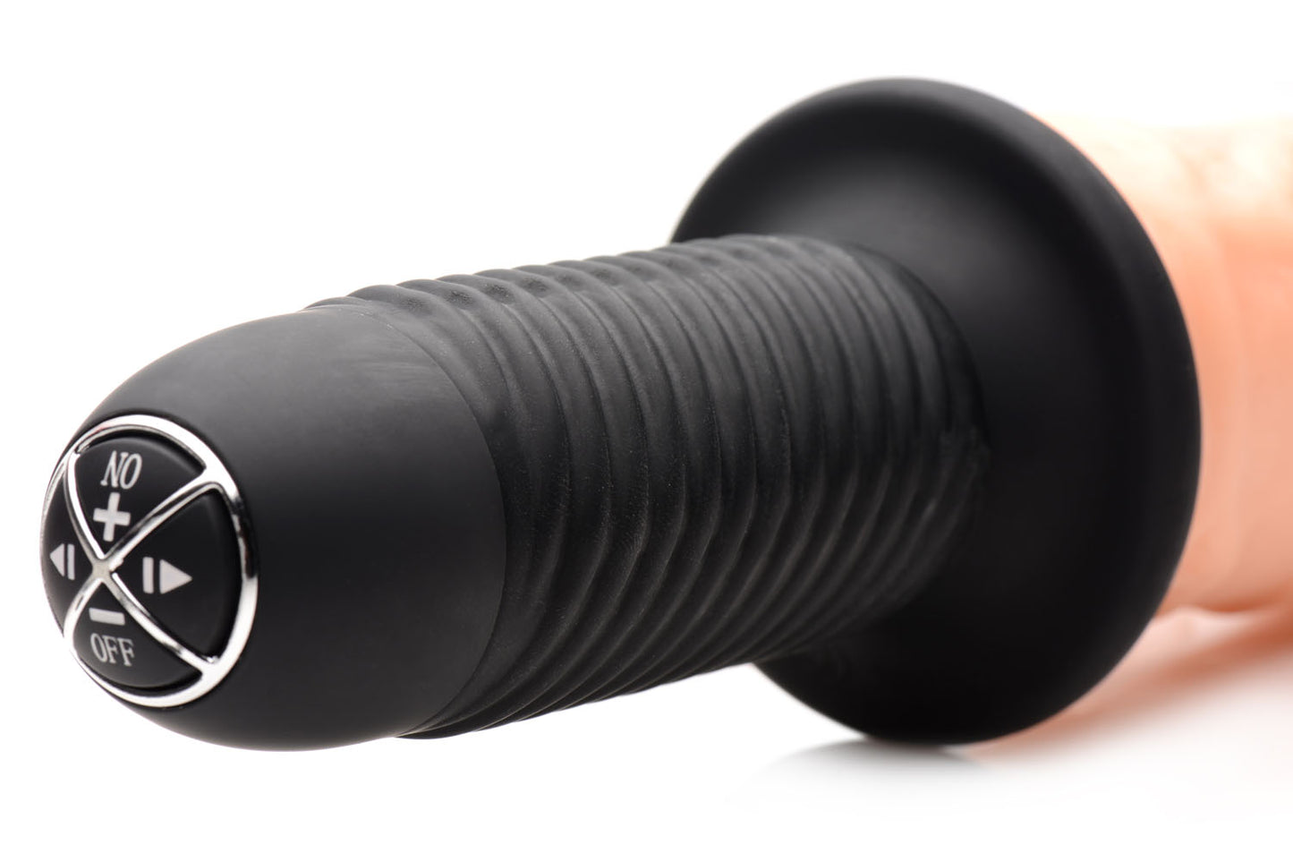 The Curved Dicktator 13 Mode Vibrating Giant Dildo Thruster - Flesh