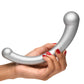 10x Vibra-Crescent Silicone Dual Ended Dildo -  Silver