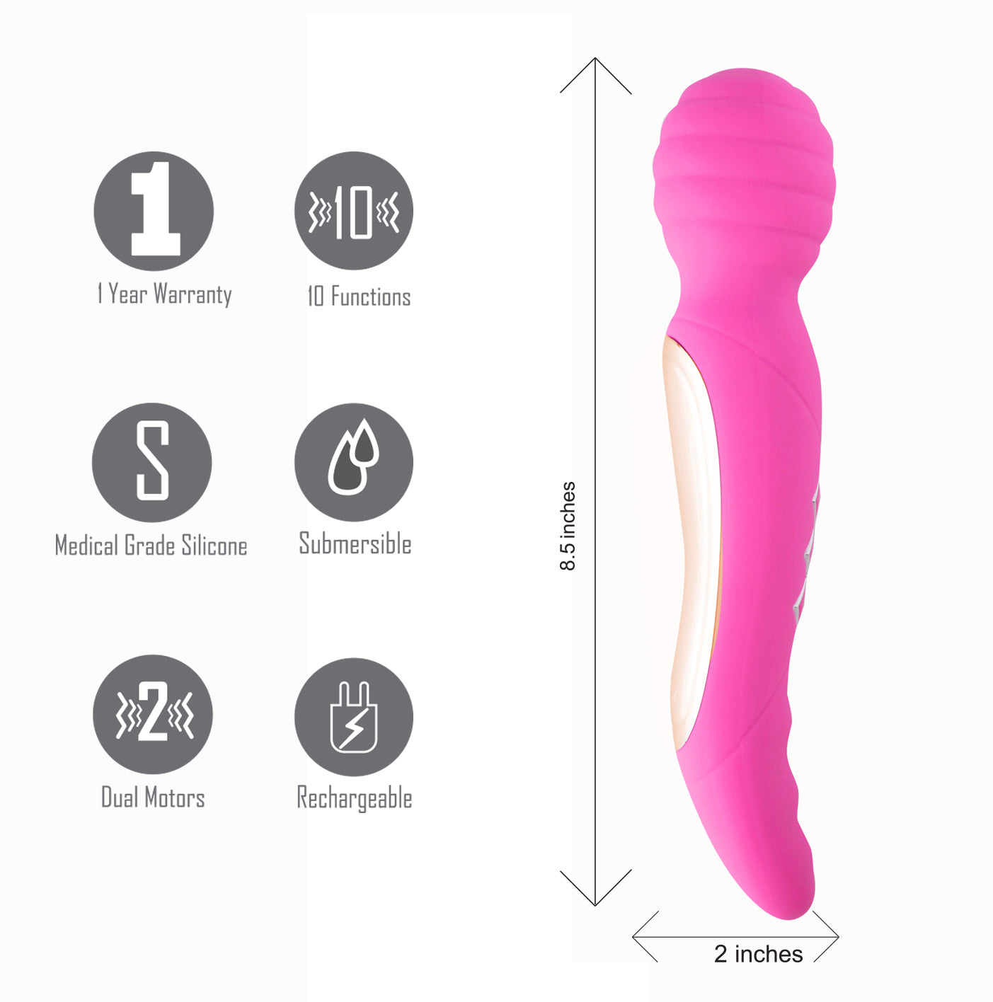 Zoe Twisty Dual Vibrating Pleasure Wand - Pink