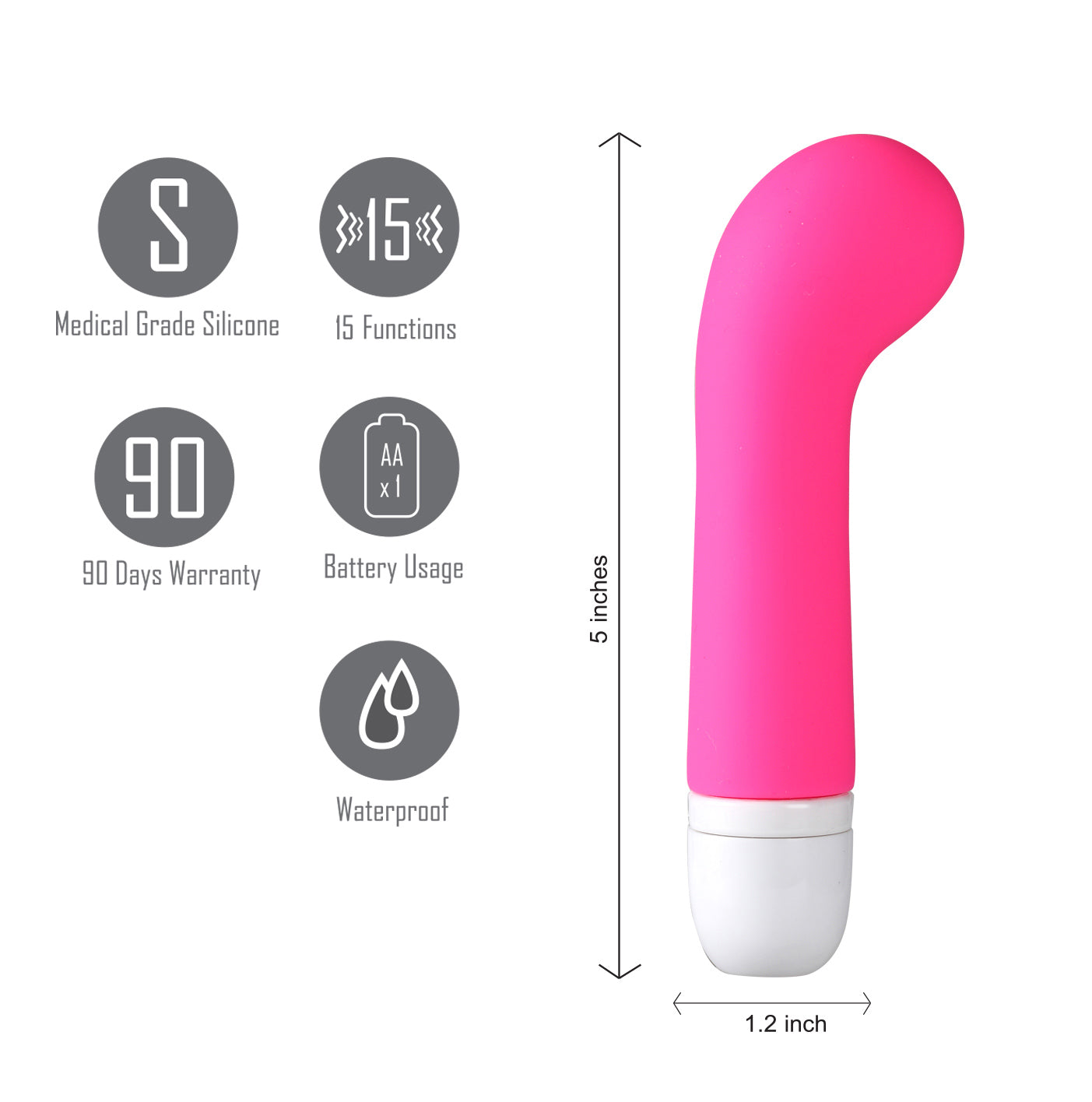 Ava Silicone Mini G-Spot Vibe - Pink