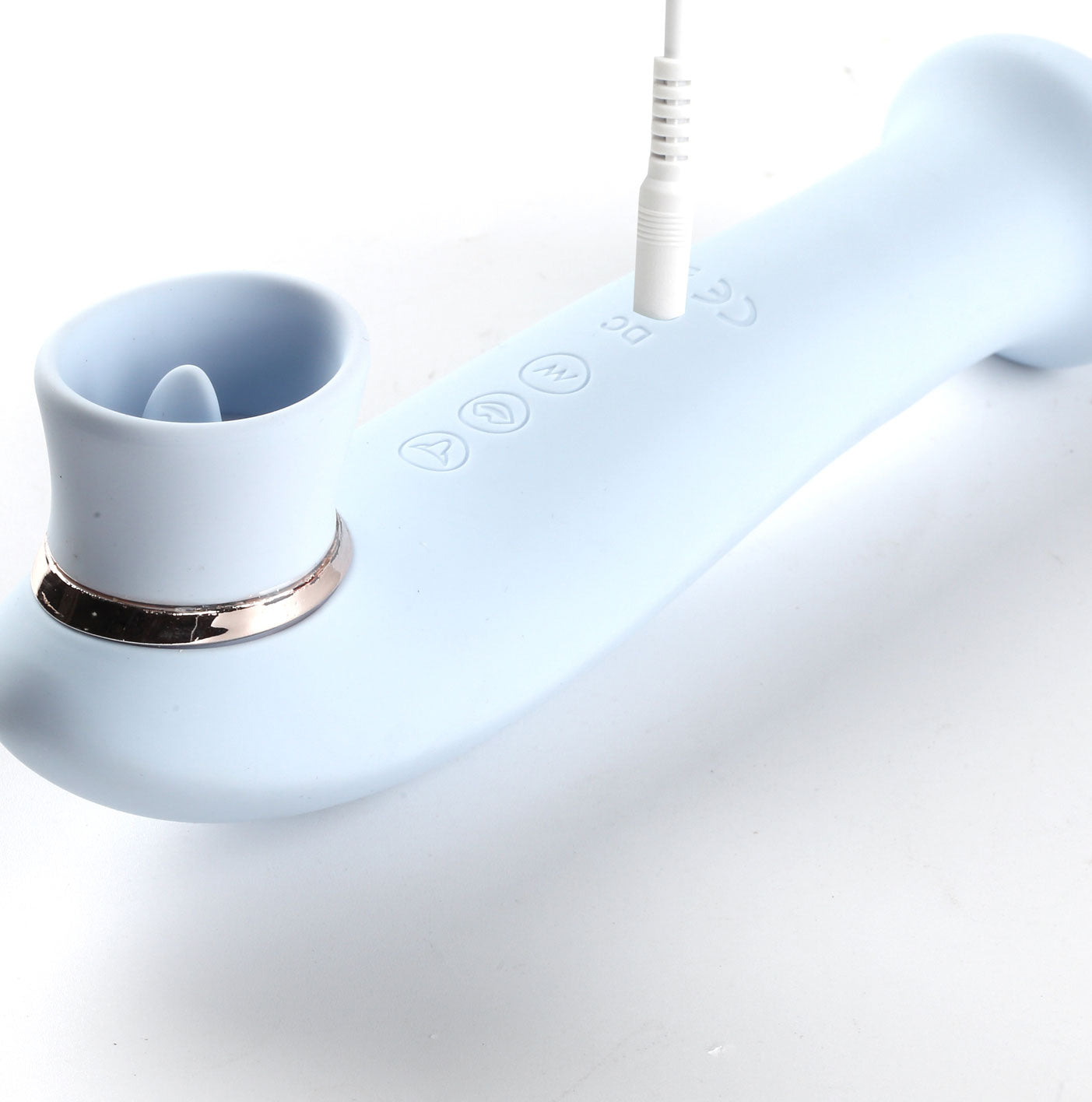 Destiny 15-Function Rechargeable Vibrating -  Suction Wand - Blue