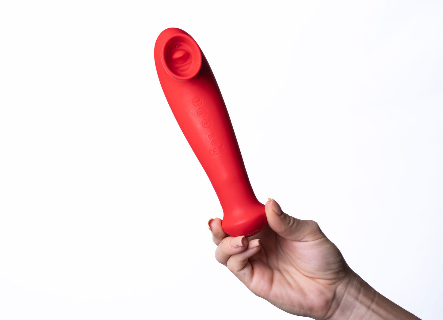 Destiny 15-Function Rechargeable Vibrating - Suction Wand - Cherry Red