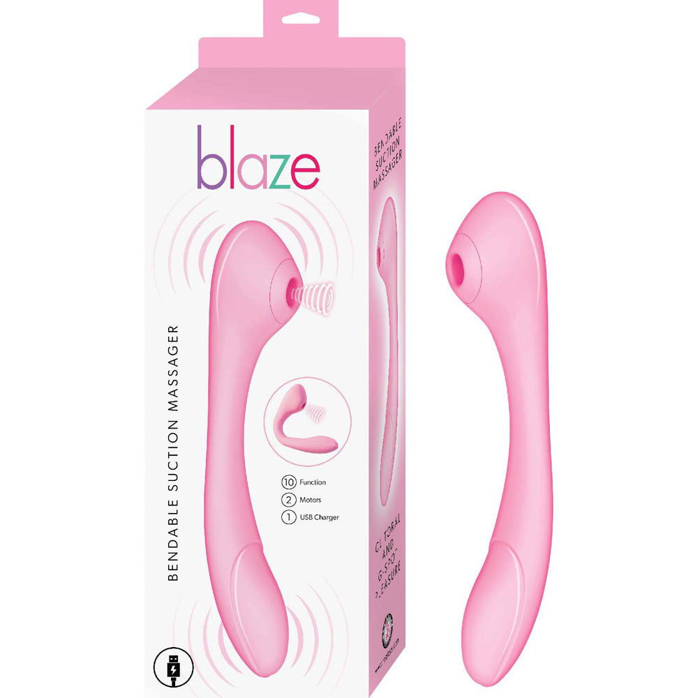 Blaze Bendable Suction Massager - Pink