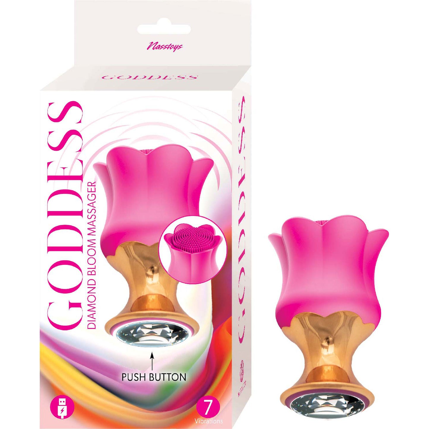 Goddess Diamond Bloom Massager - Fushcia