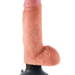 King Cock 7-Inch Vibrating Cock With Balls -  Flesh